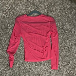 Long sleeve pink sheer top